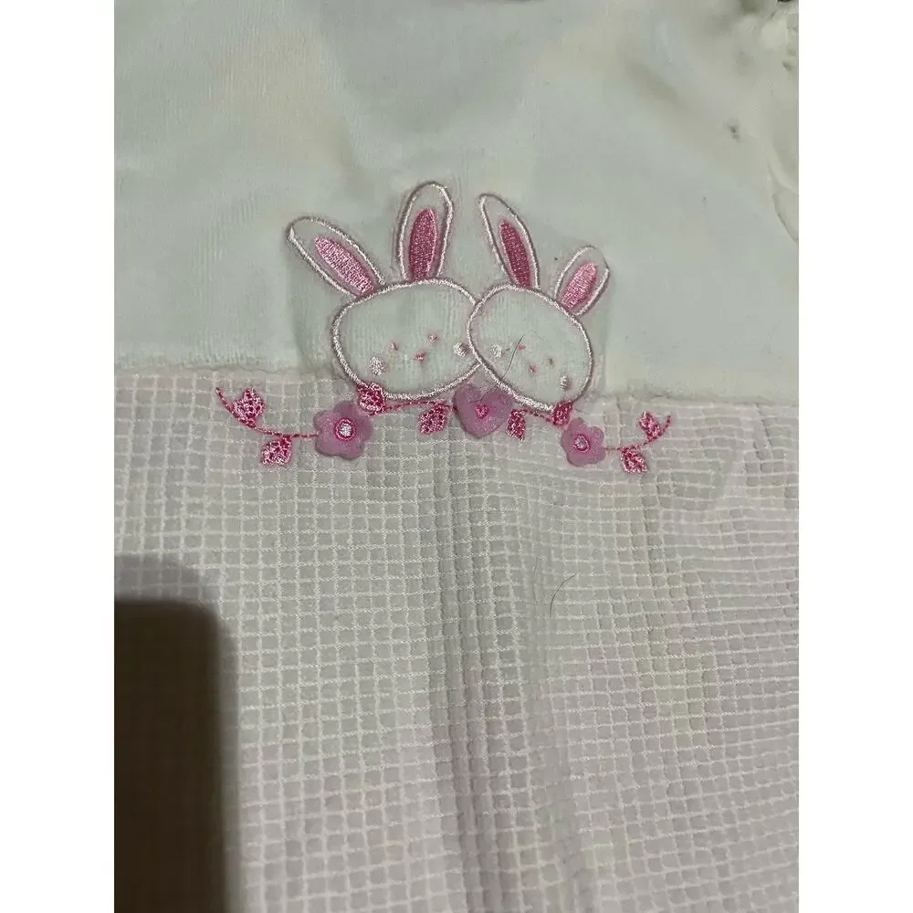 First‎ Impressions Vintage 6/9 month Pink Soft Embroidered Baby Bubble Romper